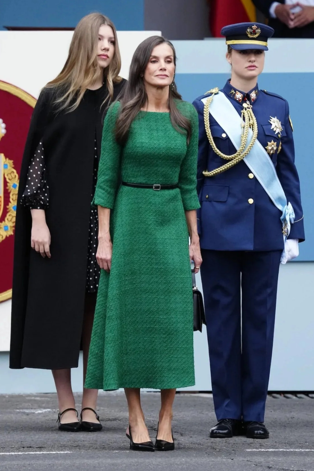 Infanta Sofia, Queen Letizia, and Princess Leonor on Hispanic Day 