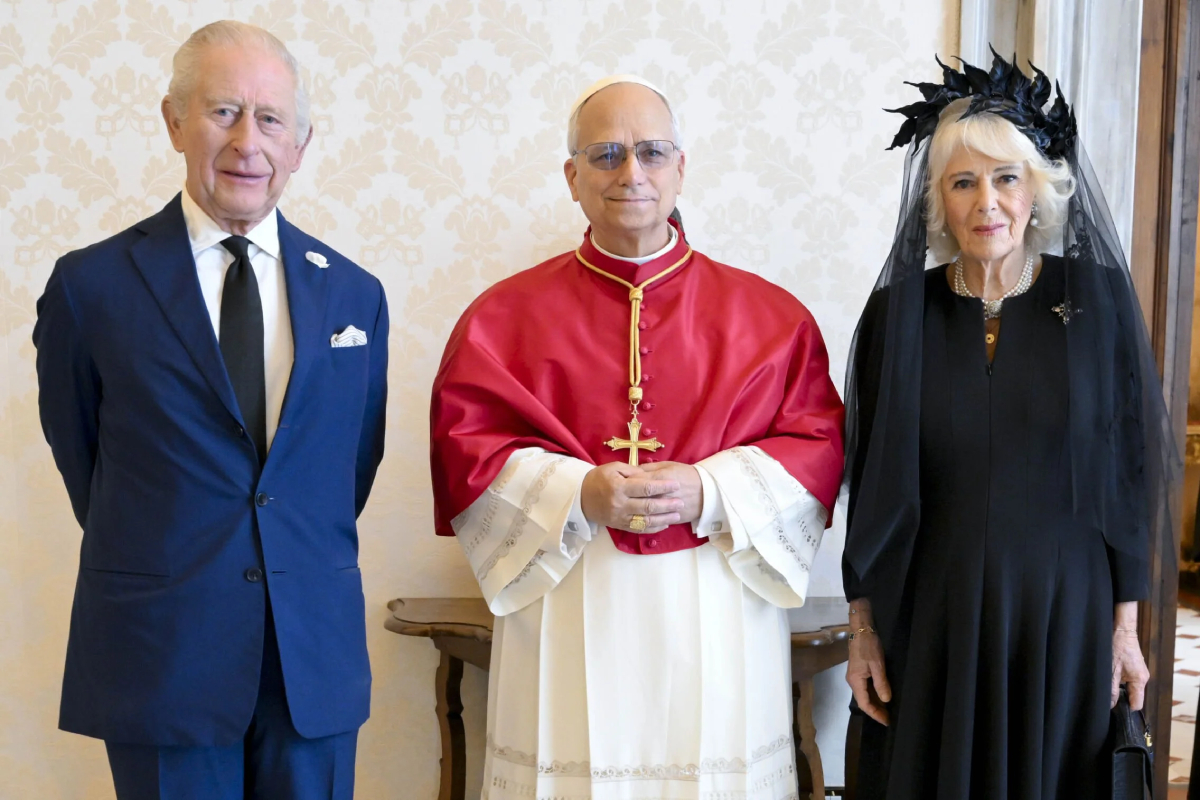 King Charles, Pope Leo and Queen Camilla.