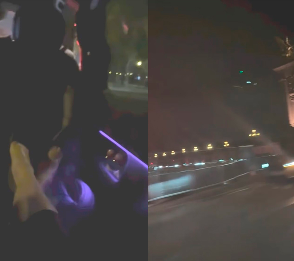 Clips from the video of Meghan walking near the Pont de l'Alma, where Diana died