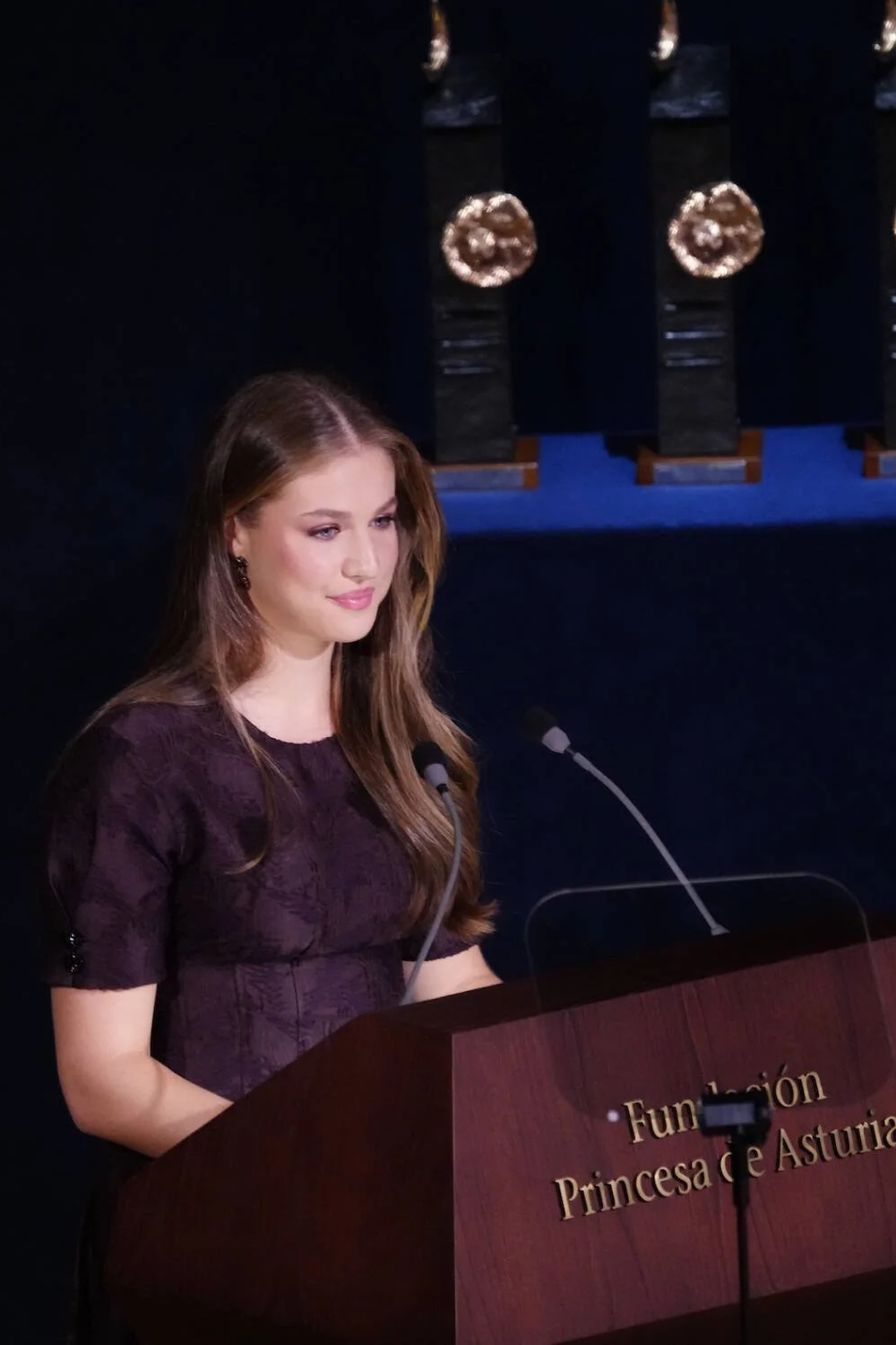 Princess Leonor giving her speech.
