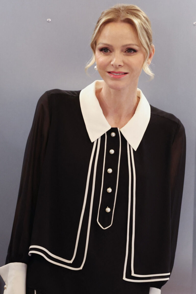 Princess Charlene’s French-Inspired Look at Monte Carlo Exhibit Princess Charlene Stuns in Edward Achour Design