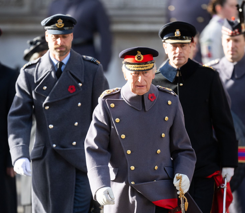 King Charles and the Royal Family Lead a Moving Remembrance Sunday Tribute in London Prince William, King Charles, and the Duke of Edinburgh.