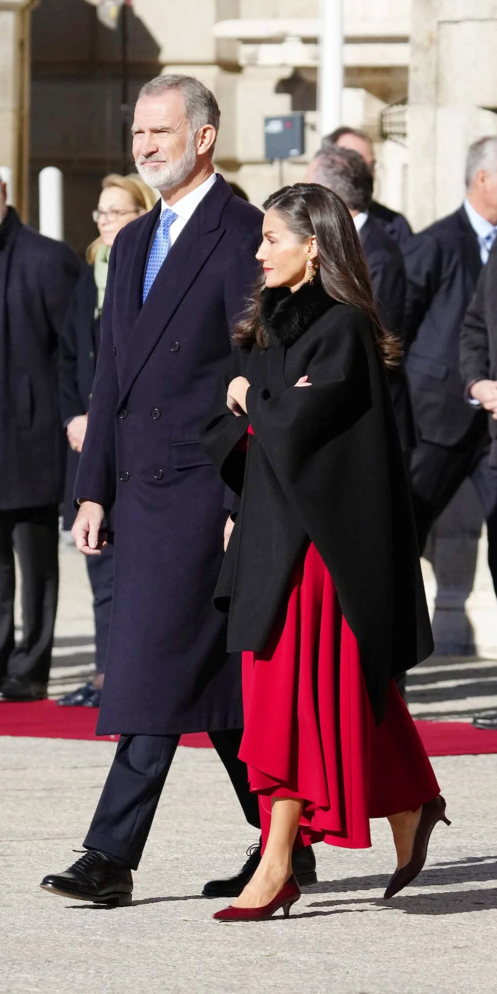King Felipe VI and Queen Letizia of Spain welcome the President of the Federal Republic of Germany.