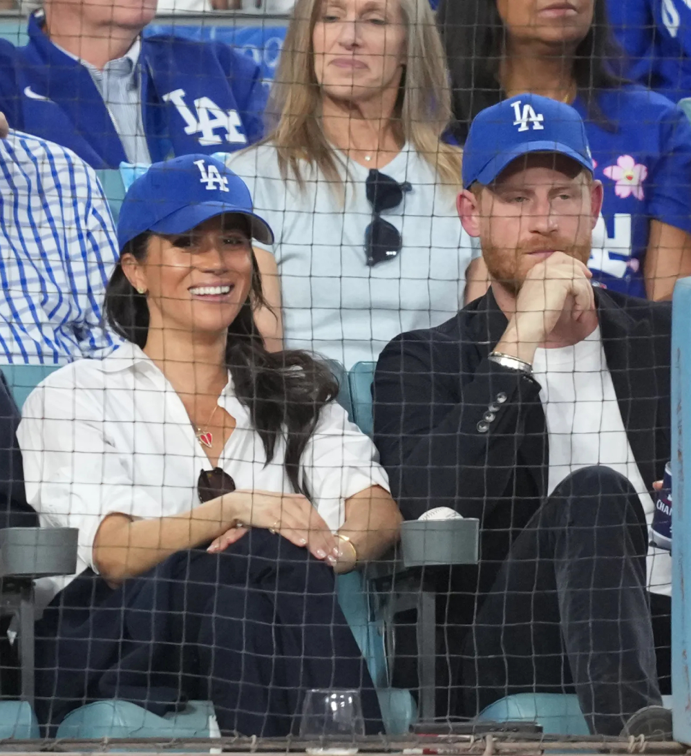 Meghan Markle and Prince Harry at a World Series game.