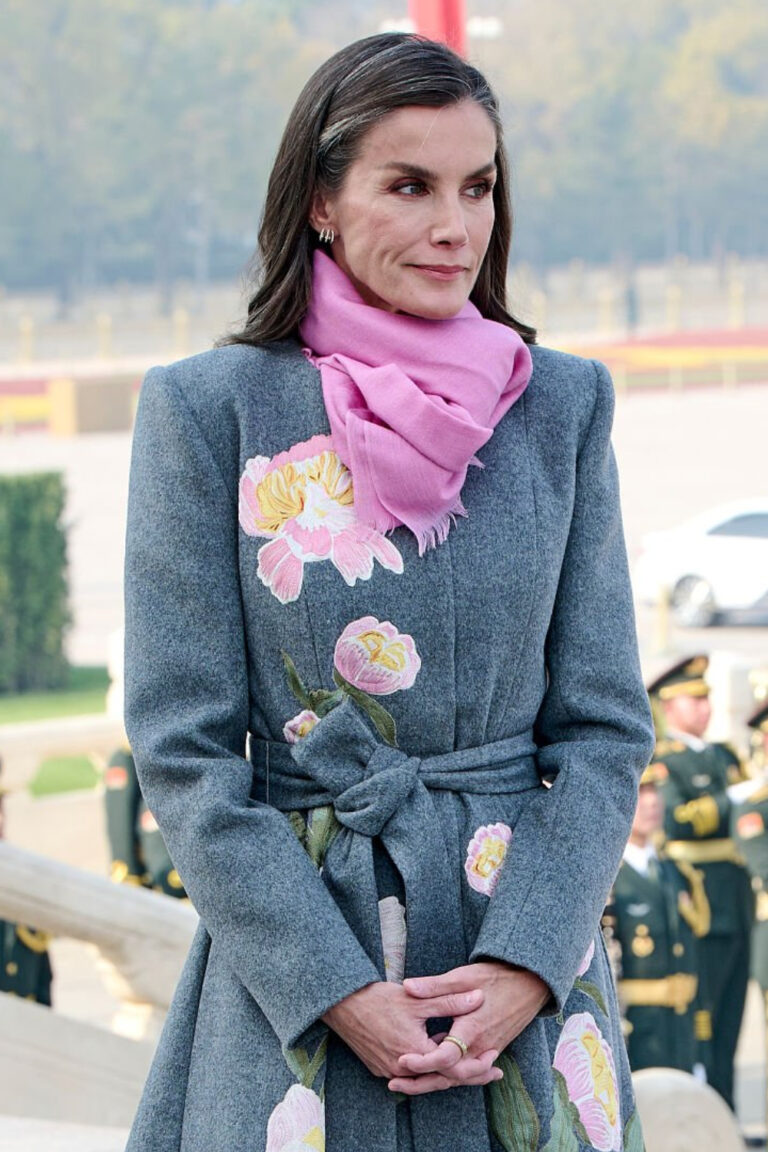 Queen Letizia Captures China’s Spirit in a Carolina Herrera Floral Coat Queen Letizia’s Floral Carolina Herrera Coat