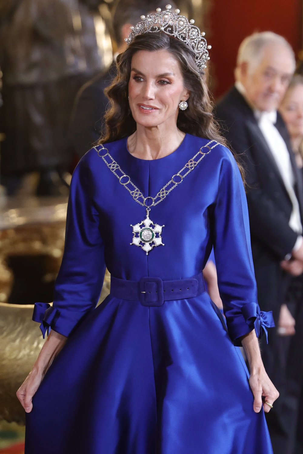 Queen Letizia wore the Russian tiara.