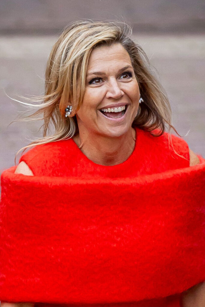 Queen Maxima Visits Haarlem in Bold Natan Outfit