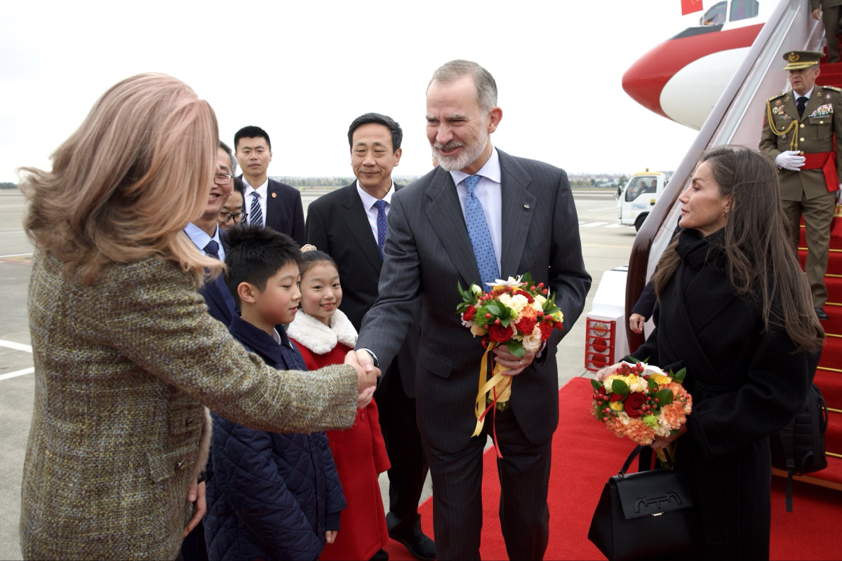 The Spanish royals landed in Chengdu