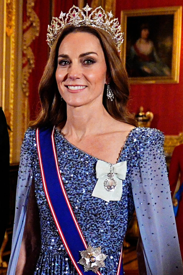Princess Kate Stuns at Windsor Banquet with a Historic Ruby Tiara and Pale Blue Jenny Packham Gown Kate Middleton's New Tiara