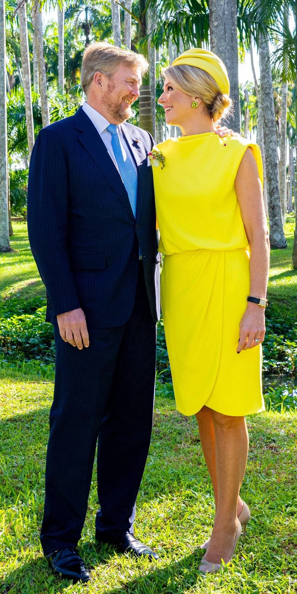 Queen Maxima's Yellow Dress by Natan in Suriname