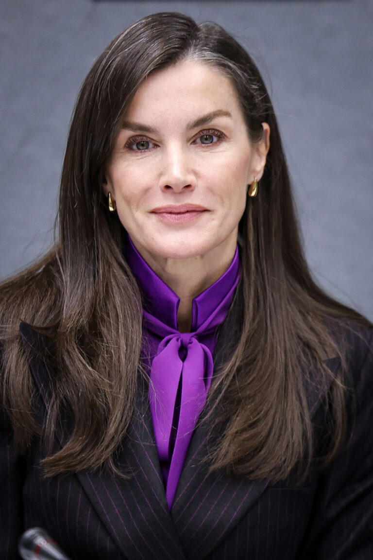 Queen Letizia Reimagines a Classic Felipe Varela Blouse With a Modern Hugo Boss Suit What Was Queen Letizia Wearing at the FAD Youth Meetin