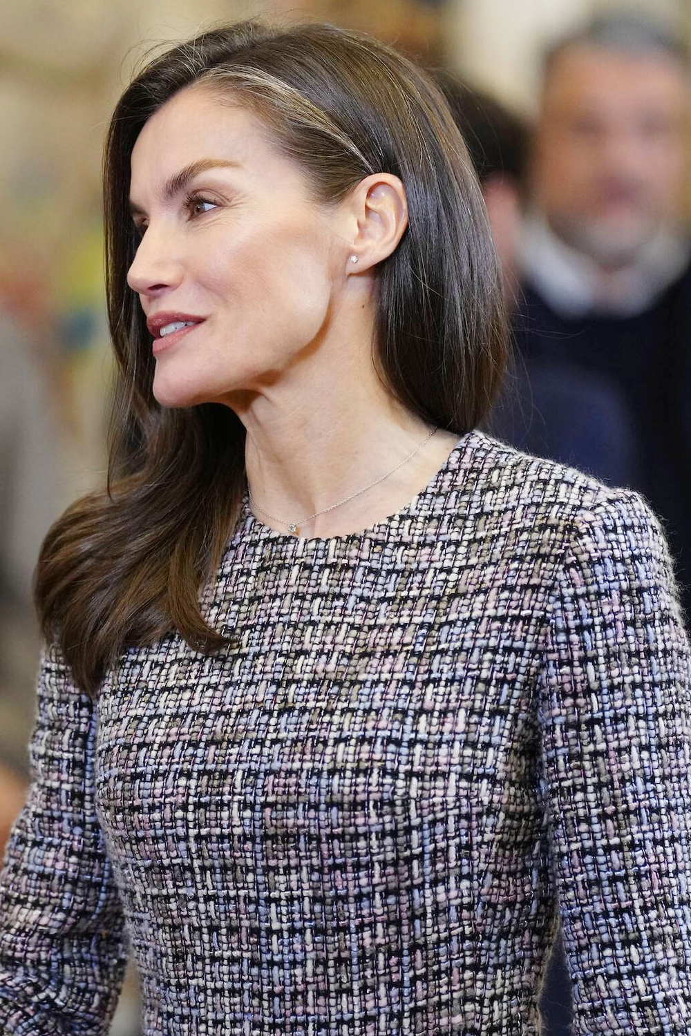 Queen Letizia's Unsigned Dress at her Meeting With the Organizers of Mercedes Benz Fashion Week Madrid Queen Letizia of Spain