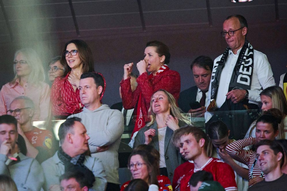 Queen Mary Celebrates Denmark's Handball Victory Queen Mary of Denmark celebrated like any fan as Denmark won the European handball final.