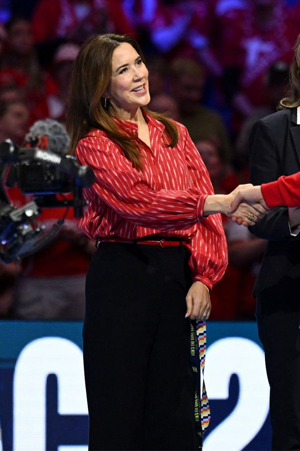 Queen Mary Celebrates Denmark's Handball Victory Queen Mary's Style at the European Handball Championship Final