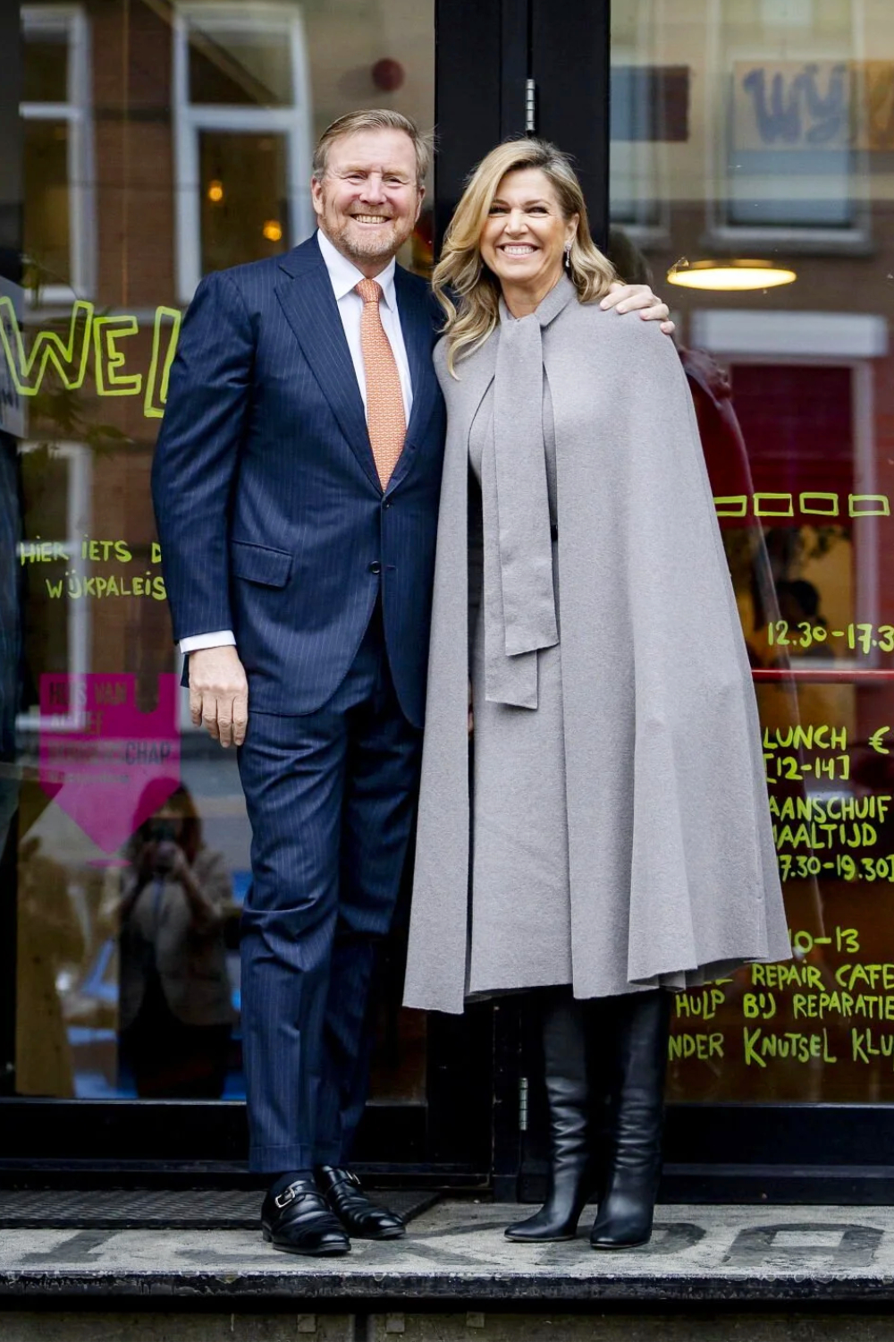 Queen Maxima's Cashmere Outfit at the Wijkpaleis Community Center King Willem-Alexander and Queen Maxima Visit Wijkpaleis Community Centre. (Agency)
