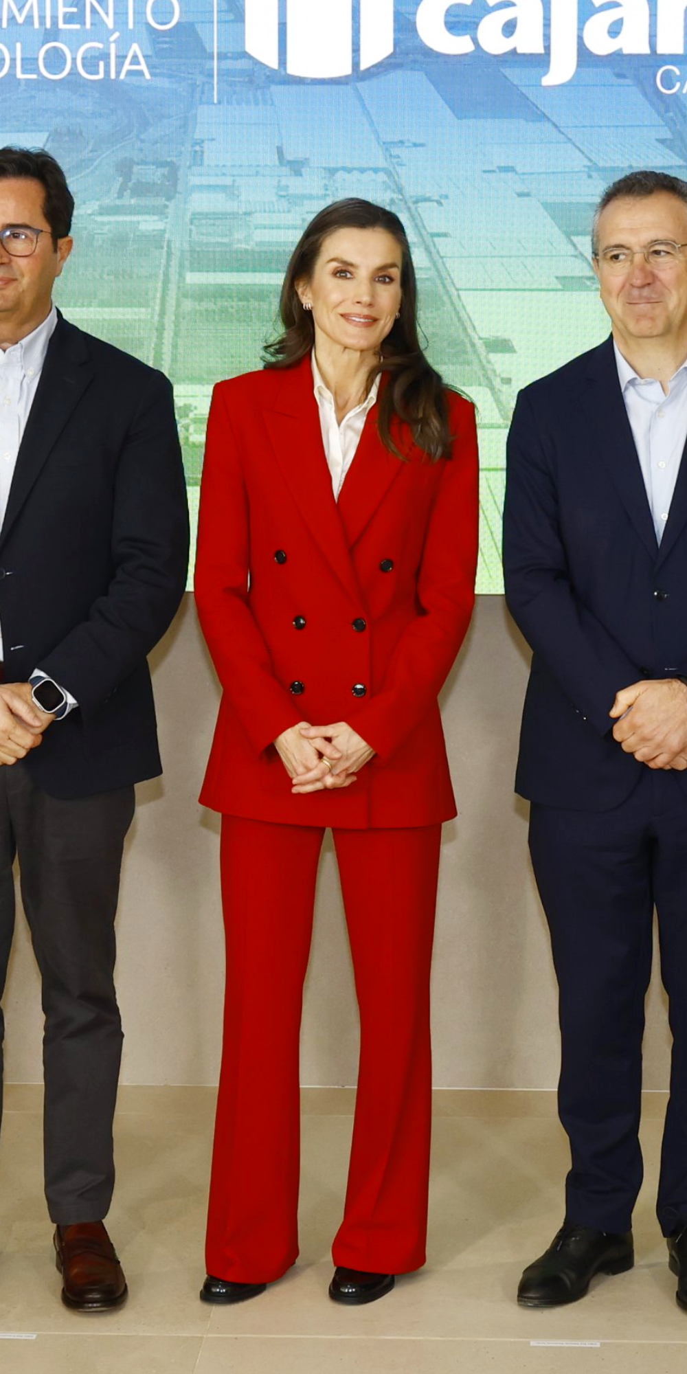 Queen Letizia's Red Carolina Herrera Suit Returns in Almería Queen Letizia wore her red Carolina Herrera dress.