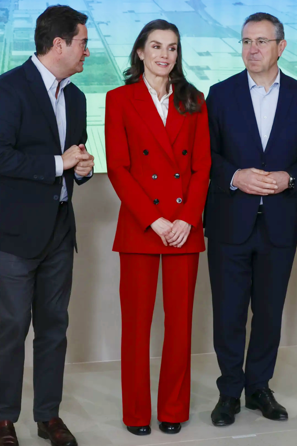 Queen Letizia's Red Carolina Herrera Suit Returns in Almería Queen Letizia's Red Carolina Herrera Suit