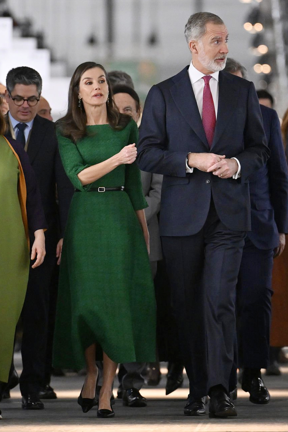 How Queen Letizia Navigated Two Very Different Events in the Same Look Queen Letizia with King Felipe at ARCO.