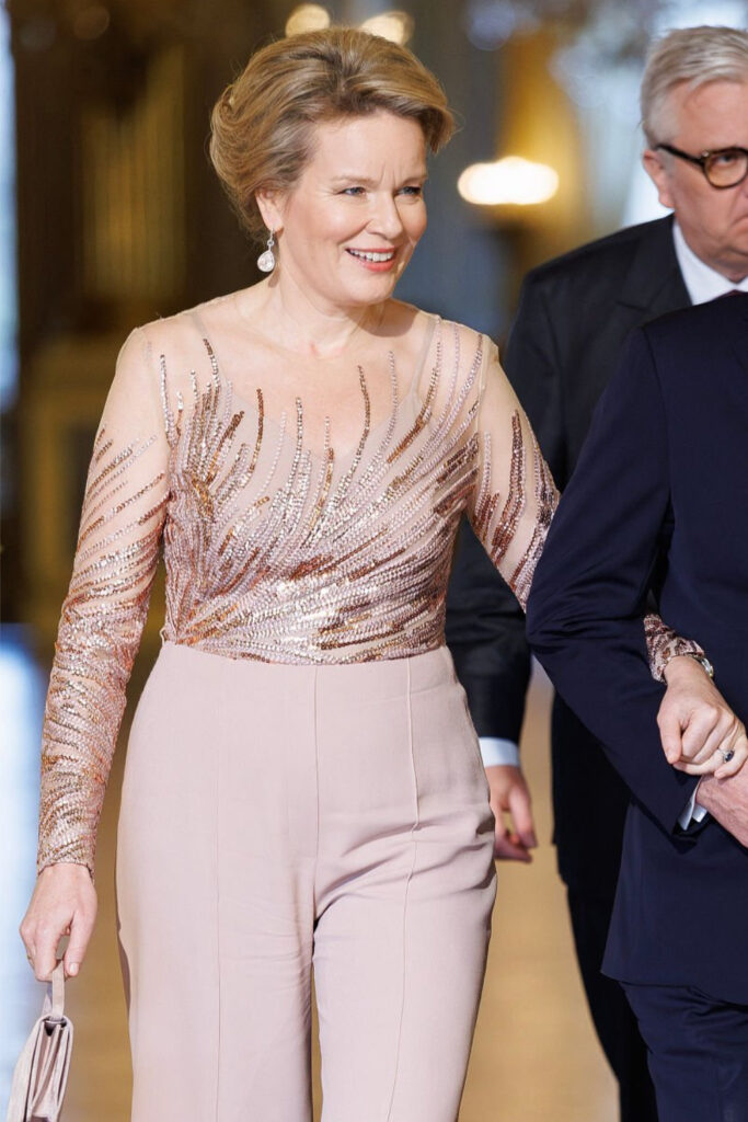 Queen Mathilde Wears Elie Saab to Brussels Spring Concert