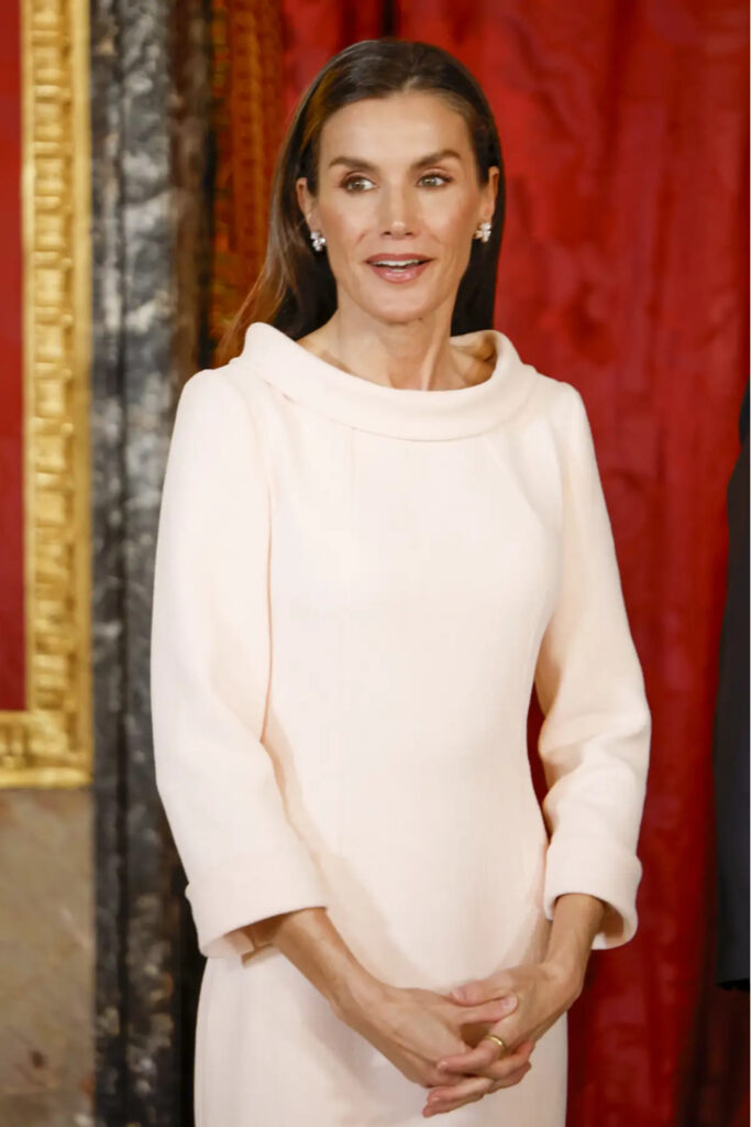 Queen Letizia Debuts a Macaron-Pink Dress