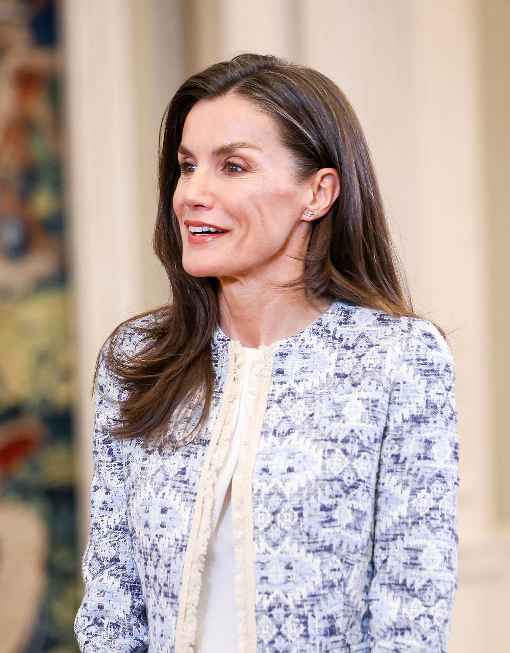 Queen Letizia Wore Her Mango Ethnic Jacket for the Seventh Time Queen Letizia of Spain