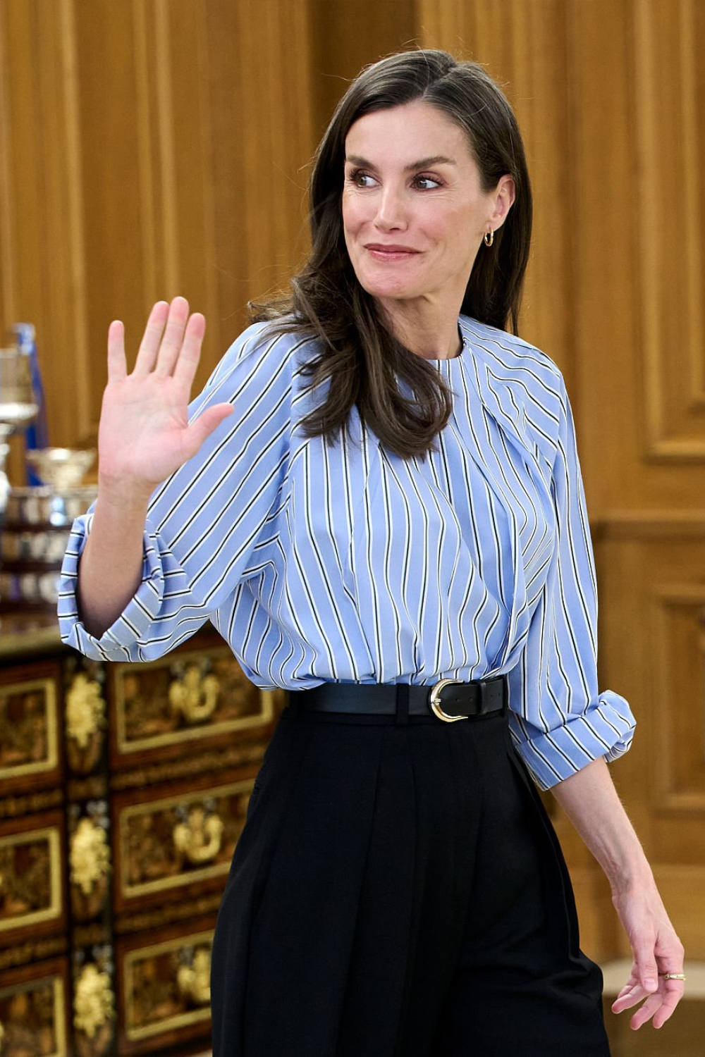 Queen Letizia Repeats Her Bestselling Adolfo Domínguez Blouse With a Styling Twist Queen Letizia's Office Style