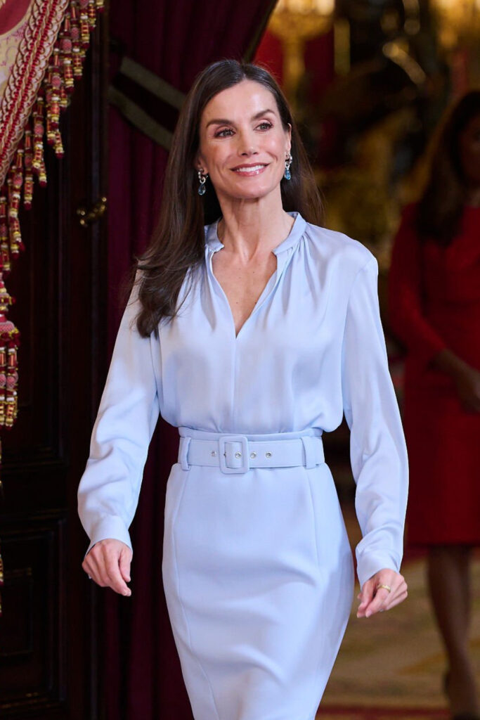 Queen Letizia Recycles Hugo Boss Skirt