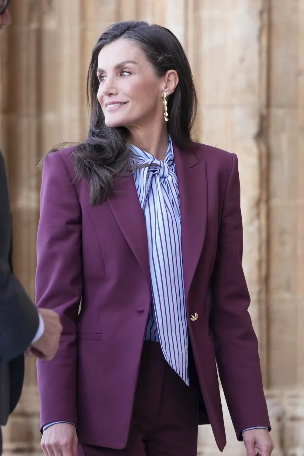 Queen Letizia's Head-to-Toe Purple Hugo Boss Suit at Lleida's Women Entrepreneurs Event Queen Letizia of Spain