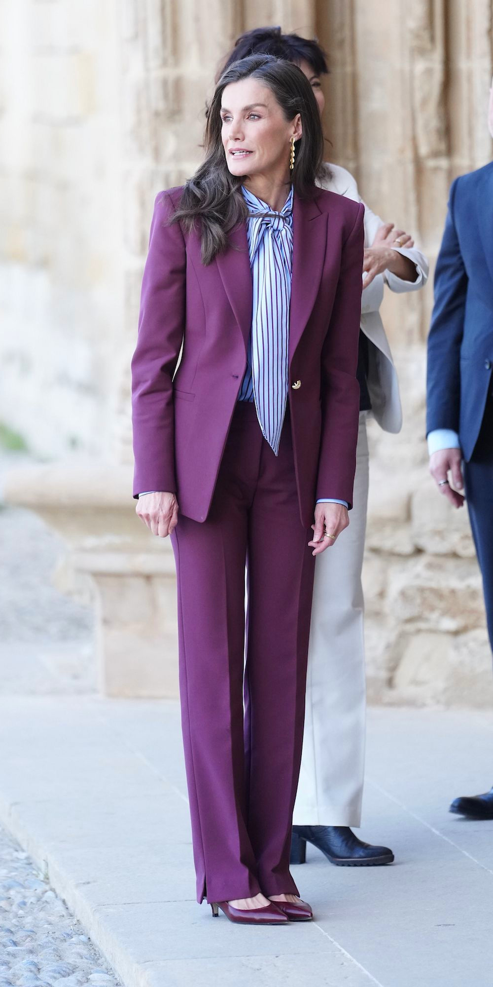 Queen Letizia's Head-to-Toe Purple Hugo Boss Suit at Lleida's Women Entrepreneurs Event Queen Letizia's Style in Lleida