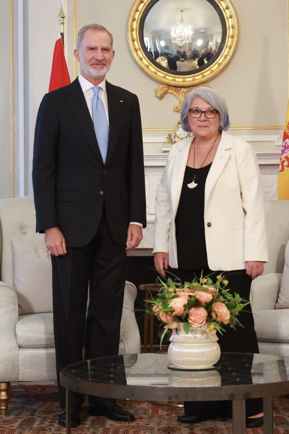 What is King Felipe Doing in Canada? King Flipe with the Governor General of Canada, Mary Simon.