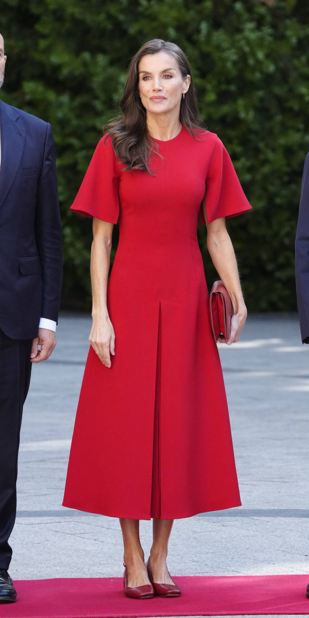 Queen Letizia's Red Adolfo Domínguez Look at the Senate and the Detail She Shares With Leonor Queen Letizia rewore a red Adolfo Domínguez dress