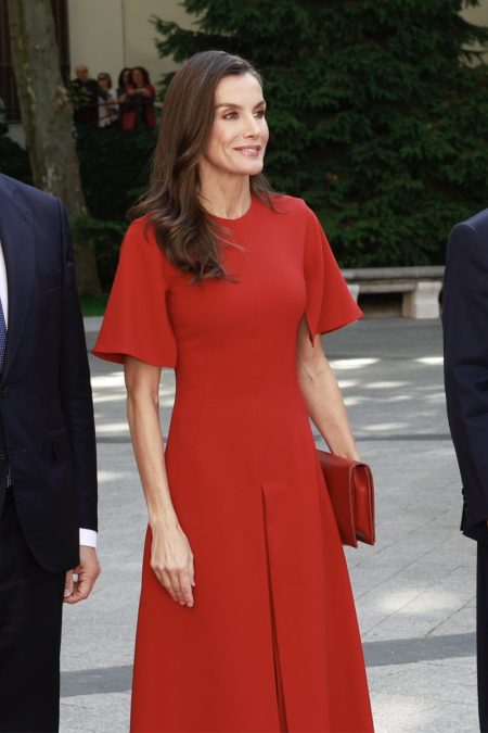 Queen Letizia’s Red Adolfo Domínguez Look at the Senate and the Detail She Shares With Leonor Queen Letizia's Red Adolfo Domínguez Dress