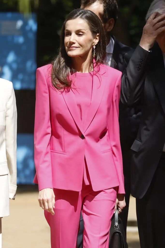 Queen Letizia Stuns in Fuchsia Suit