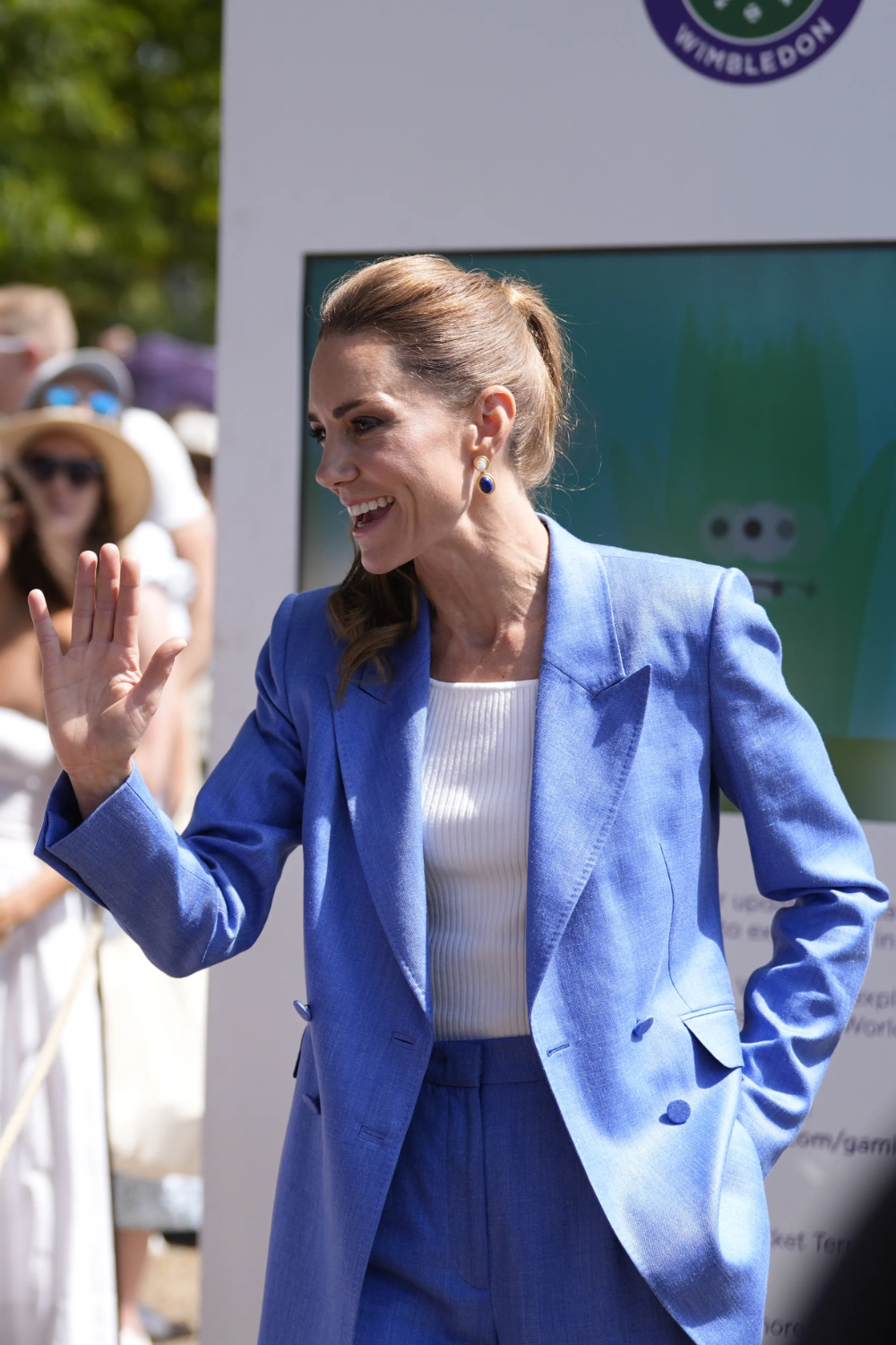 Kate Middleton's Blue Suit Steals the Show at Wimbledon The princess was approachable and in good spirits.