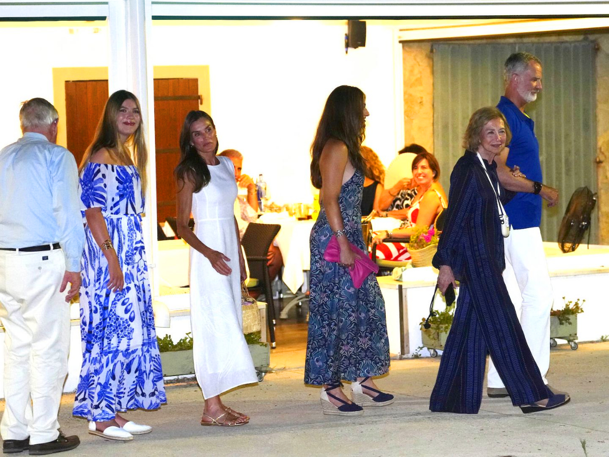 Princess Leonor Makes a Stylish Statement in Mallorca With a Babbaki Dress and Queen Letizia's Clutch King Felipe and His Family Enjoy Traditional Summer Dinner