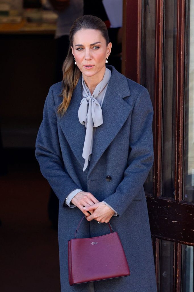 Kate Middleton Pairs Classic Tailoring With Burgundy Accents for a West Sussex Visit Kate Middleton's Chic Look for Her West Sussex Visit