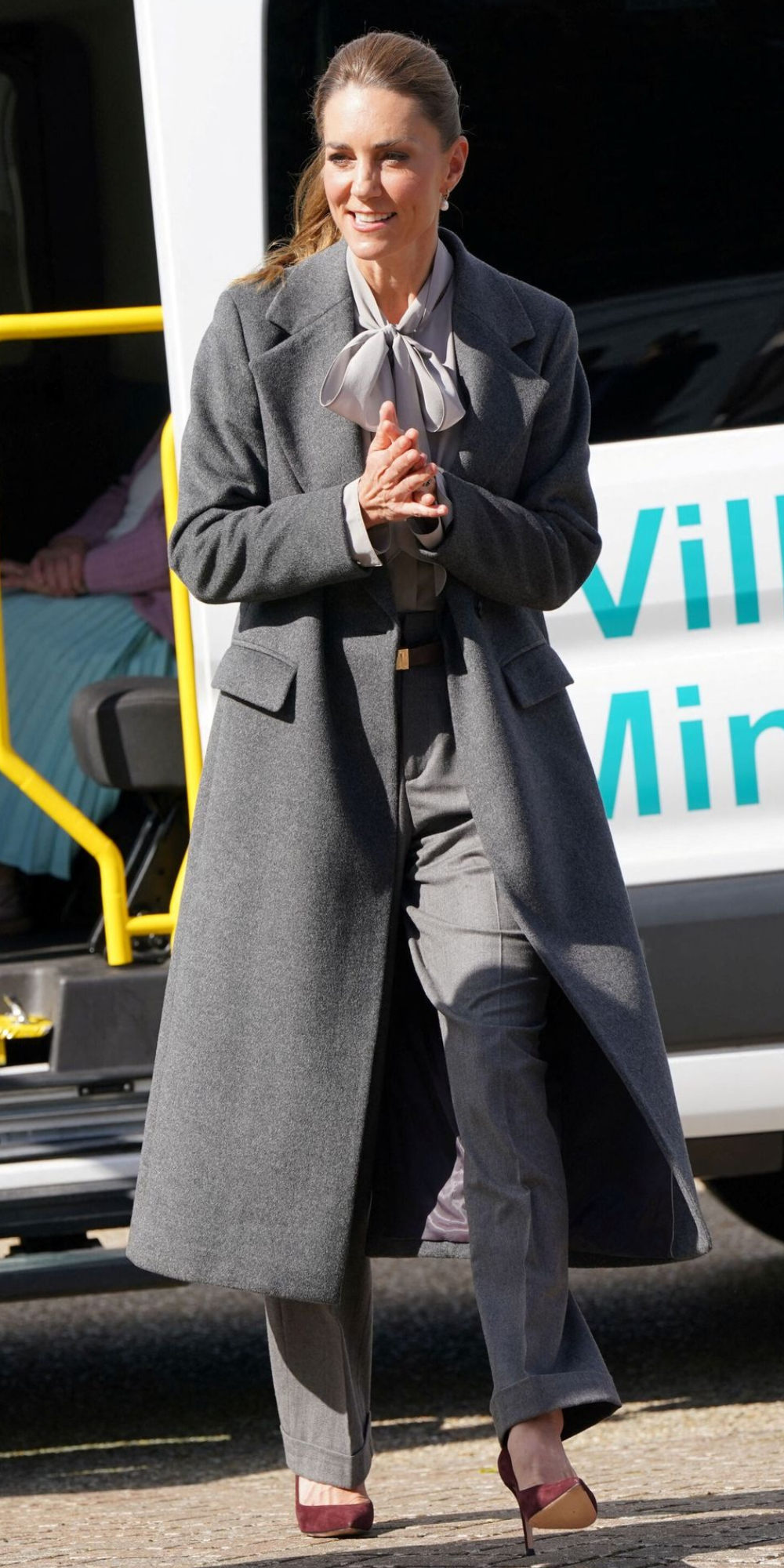 Kate Middleton Pairs Classic Tailoring With Burgundy Accents for a West Sussex Visit Kate Middleton style in West Sussex