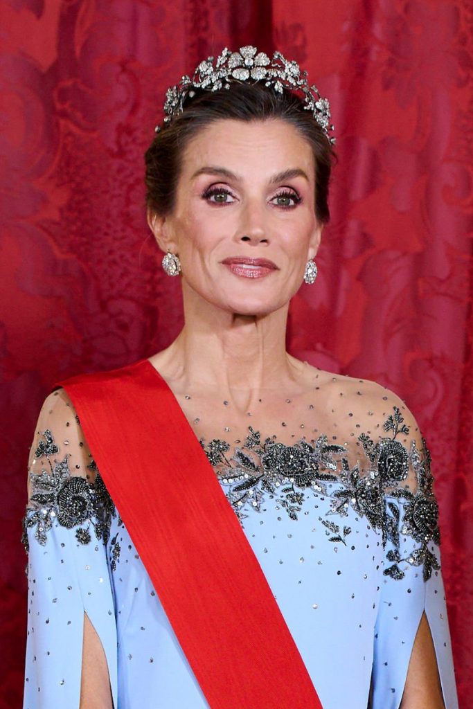 Queen Letizia Pairs a Carolina Herrera Gown With a Historic Diamond Tiara Queen Letizia Stuns in Diamond Tiara and Carolina Herrera Gown