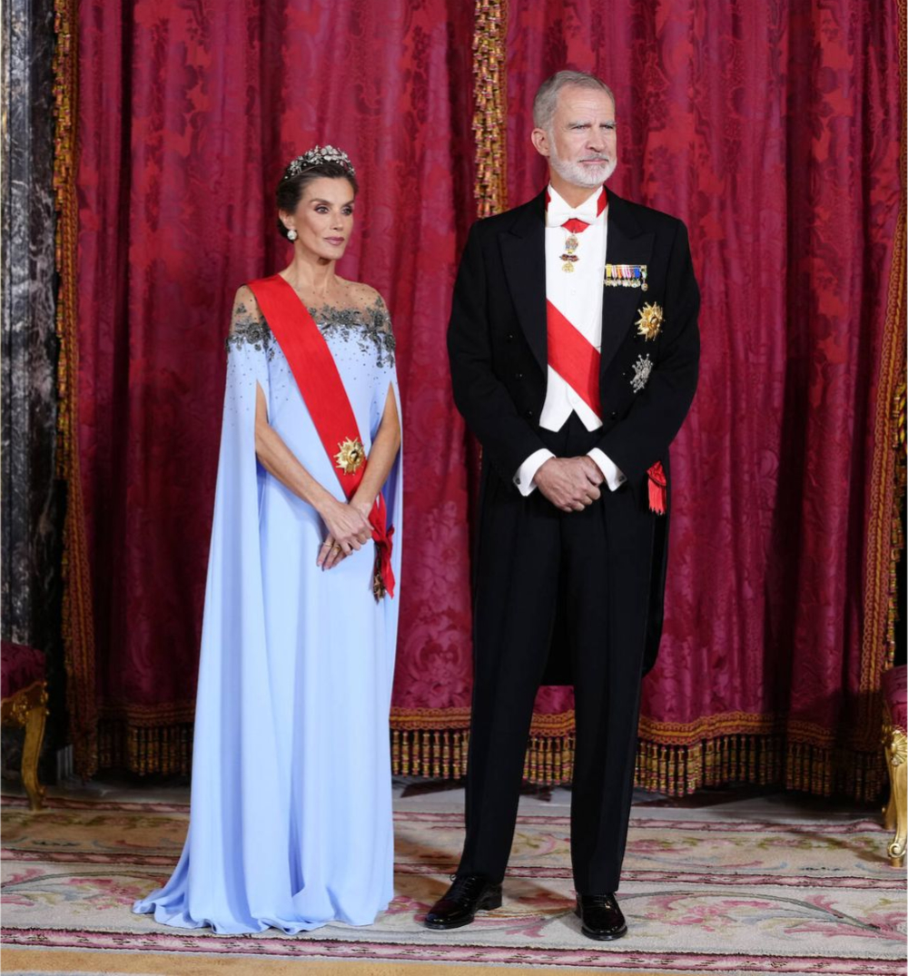 Queen Letizia Pairs a Carolina Herrera Gown With a Historic Diamond Tiara Queen Letizia King Felipe
